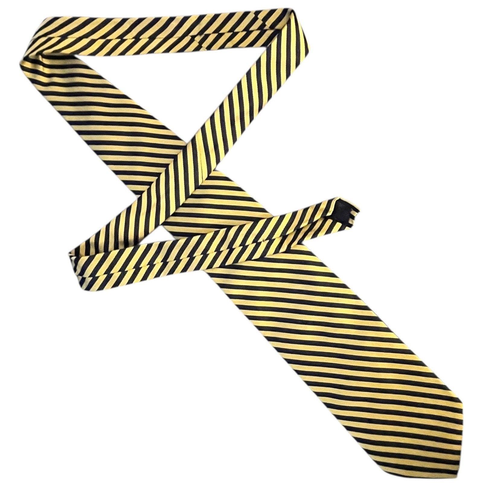 Brooks Brothers Brooks Brothers Makers Silk Repp Tie Navy Gold Striped USA Size ONE SIZE - 2 Thumbnail
