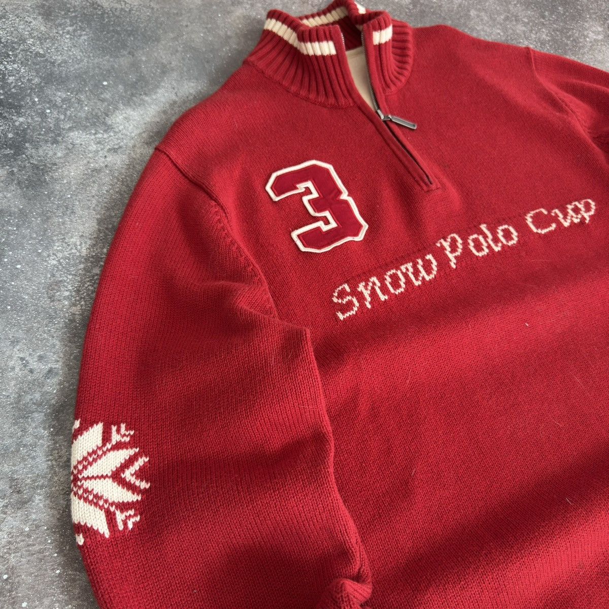 20471120 × Vintage Snow Polo Cup Vintage Knit Sweater (Ralph Lauren style) Size US M / EU 48-50 / 2 - 2 Thumbnail