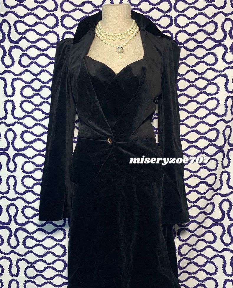 Vivienne Westwood Vivienne Westwood Black velvet suit jacket Size L / US 10 / IT 46 - 3 Thumbnail