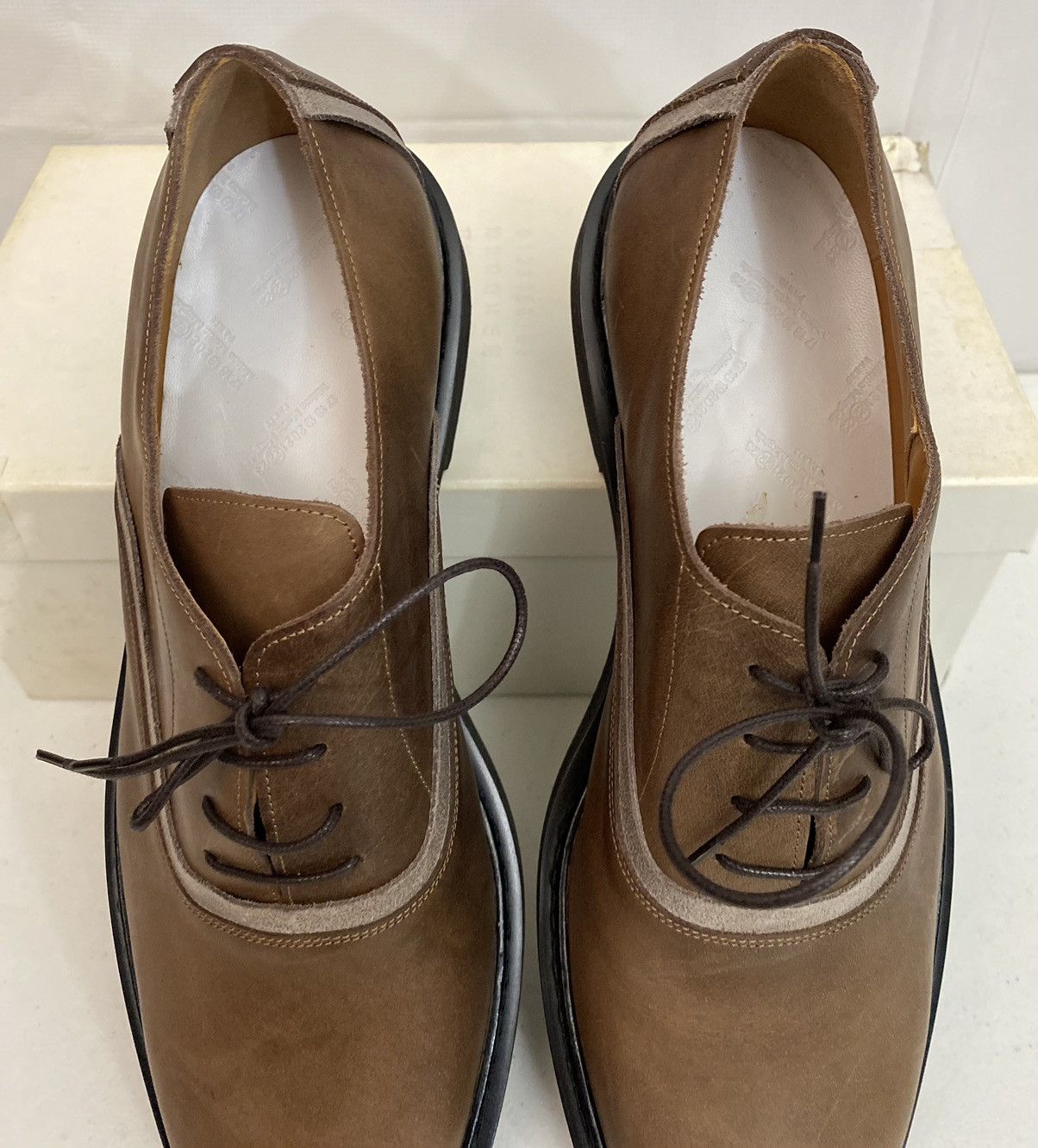 Maison Margiela Maison Margiela 22 🇮🇹 Brown Leather Suede Trim Oxfords 13 New Size US 13 / EU 46 - 15 Thumbnail