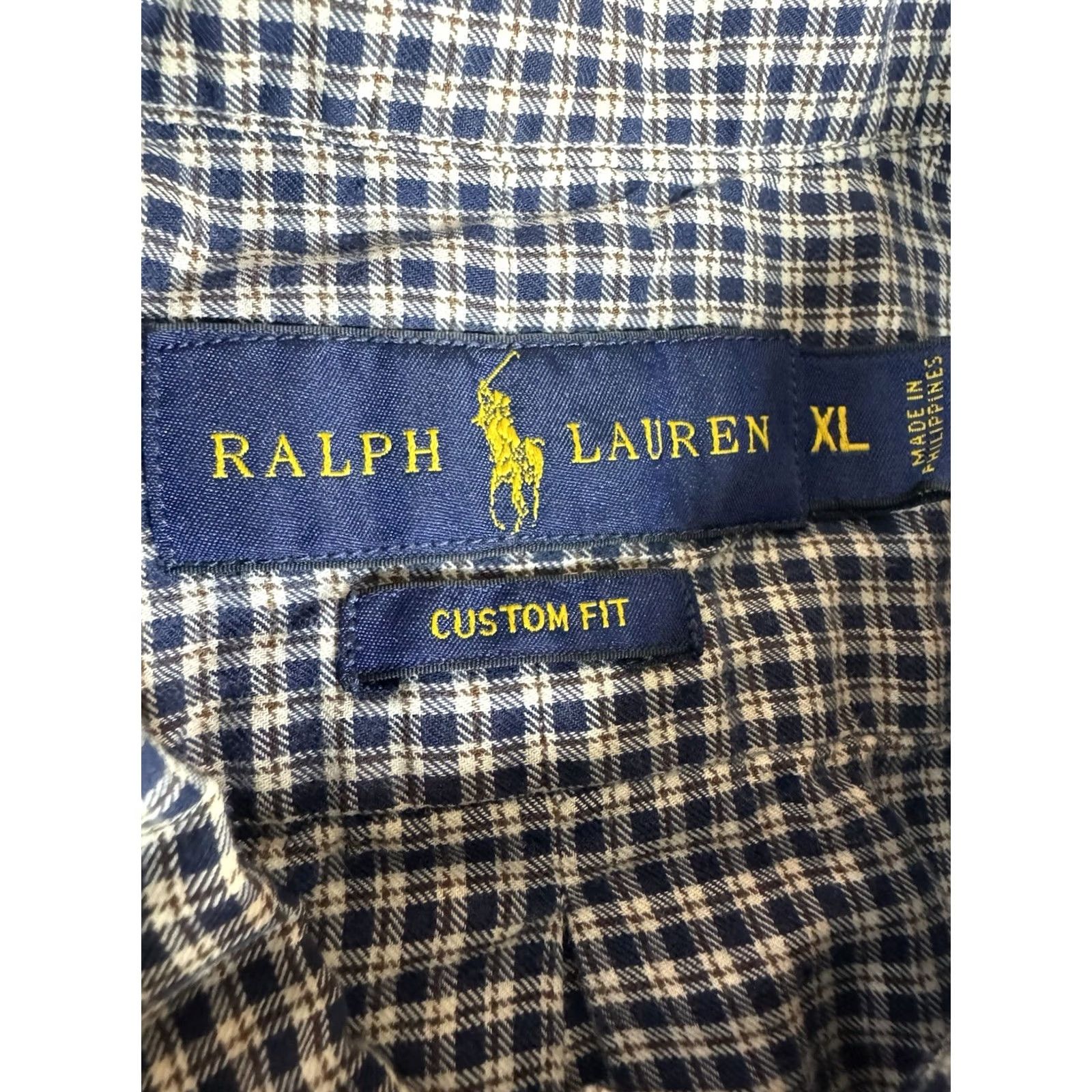 Ralph Lauren Ralph Lauren Button-Down Shirt Men XL Navy Gingham Check Classic Fit Blue/White Pony Embroidered All Seasons Formal Casual Workwear Size US XL / EU 56 / 4 - 2 Thumbnail