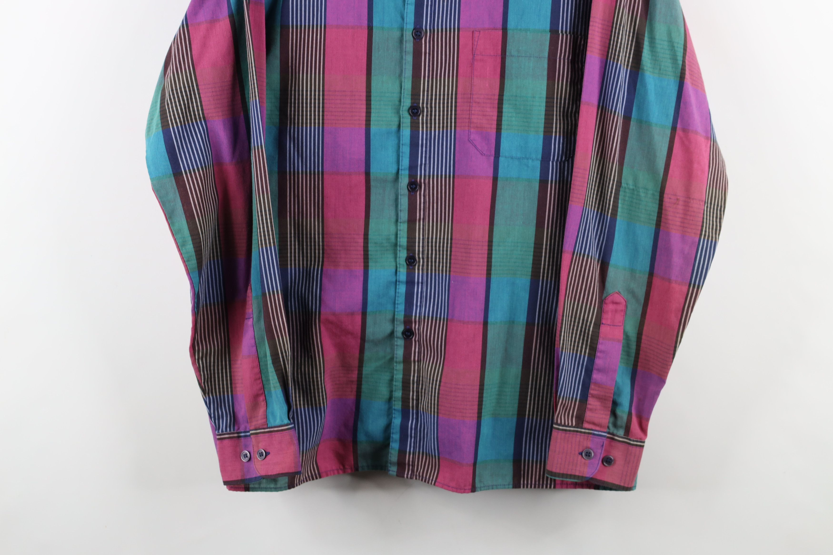 Vintage Vintage 70s 80s Streetwear Madras Collared Button Shirt Size US L / EU 52-54 / 3 - 3 Thumbnail