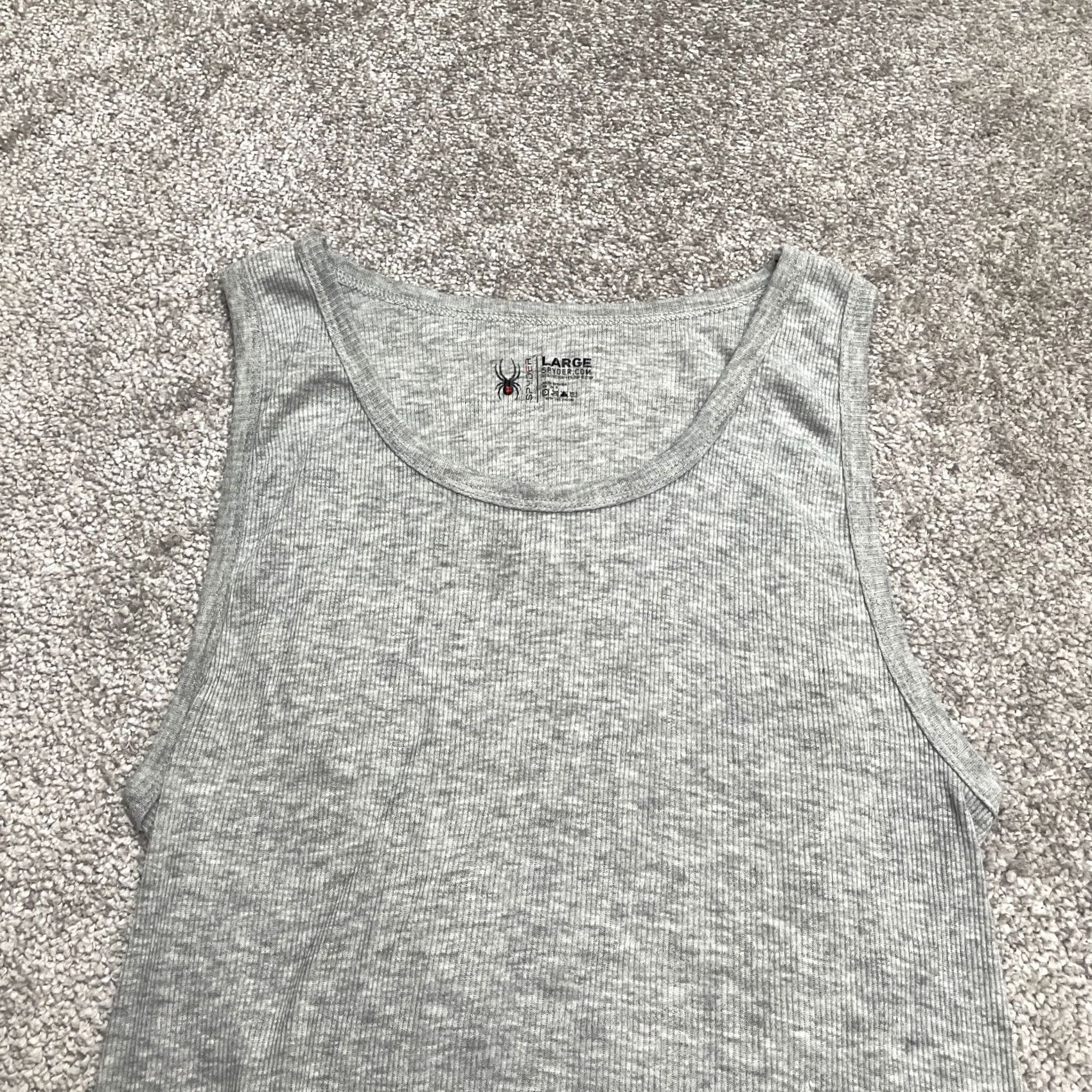 Spyder Spyder Mens Tank Top Ribbed Knit Gray Sleeveless Round Neck Cotton Polyester Stretch Regular Large T-Shirt Vintage: No Size US L / EU 52-54 / 3 - 4 Thumbnail