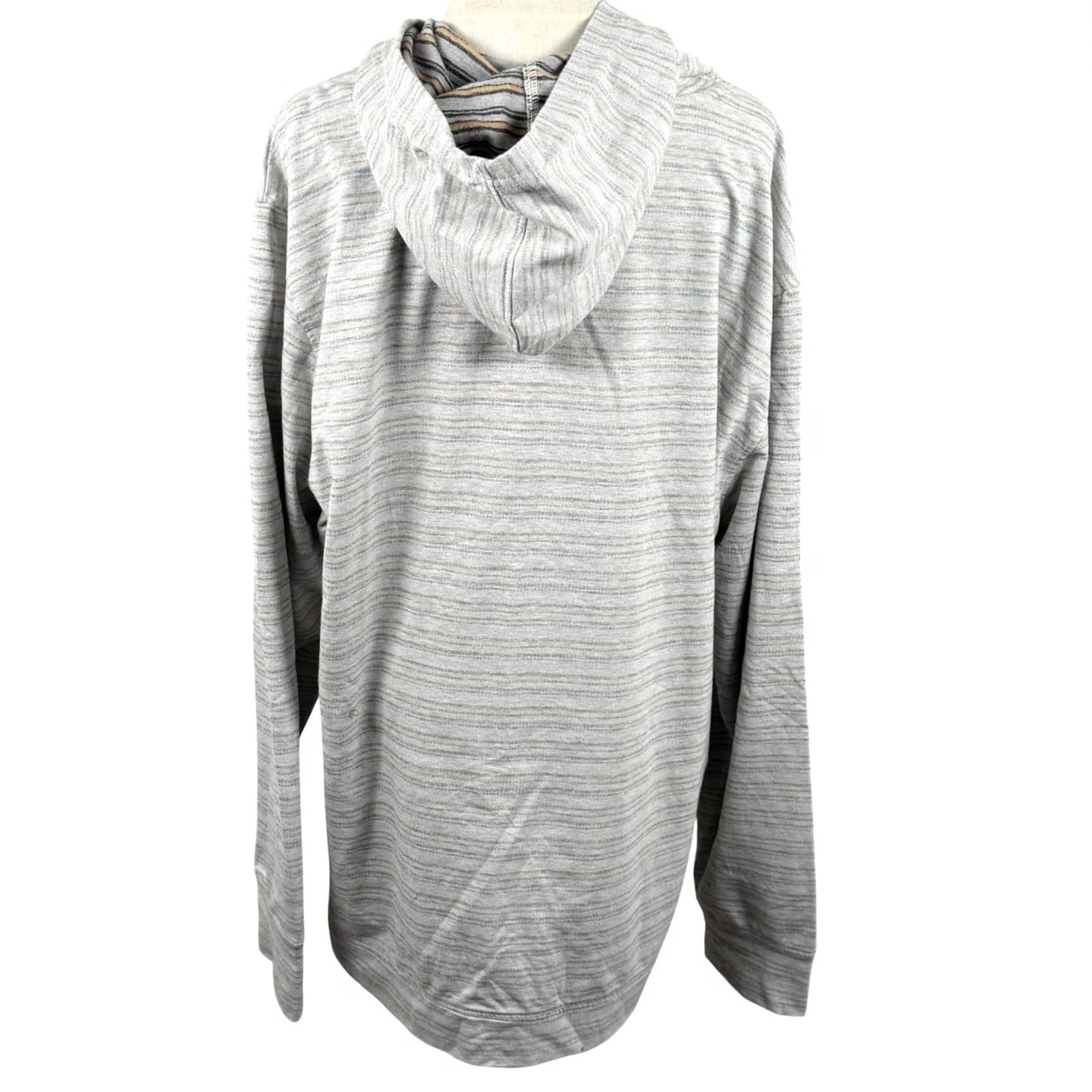 Vintage Linksoul Tempus Fugit XXL Lightweight Stripe Golf Pullover Hoodie LS481 Front Pocket Hooded Pullover Mens Big & Tall Gray Size US XXL / EU 58 / 5 - 3 Thumbnail