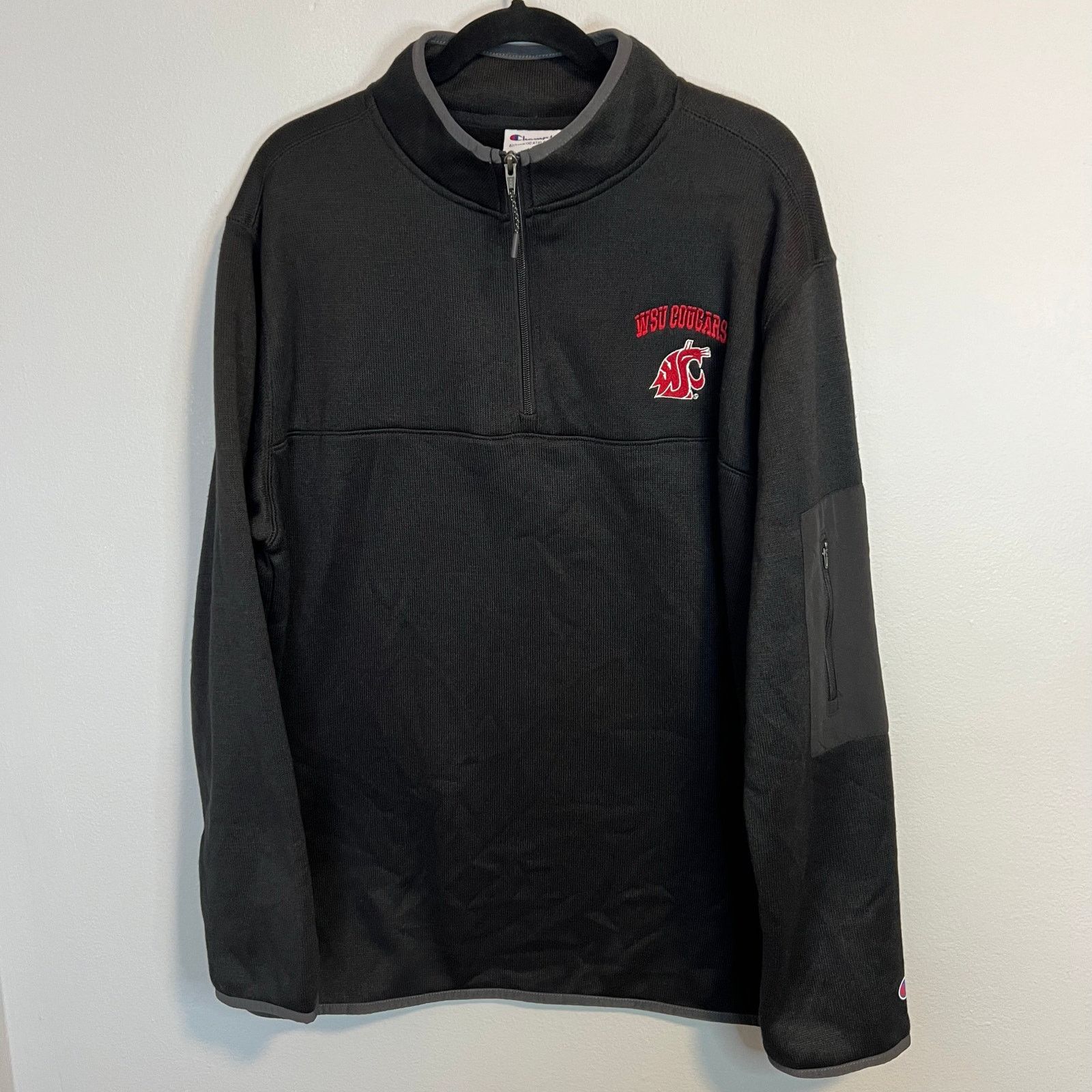 Champion WSU Cougars Champion Quarter Zip Fleece Jacket Size XL NWT Size US XL / EU 56 / 4 - 3 Thumbnail
