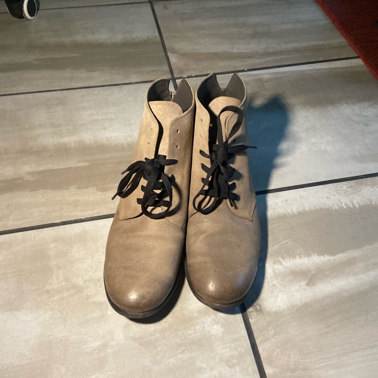Leather × The Last Conspiracy The last conspiracy-ask waxed suede grey Size US 10.5 / EU 43-44 - 3 Thumbnail