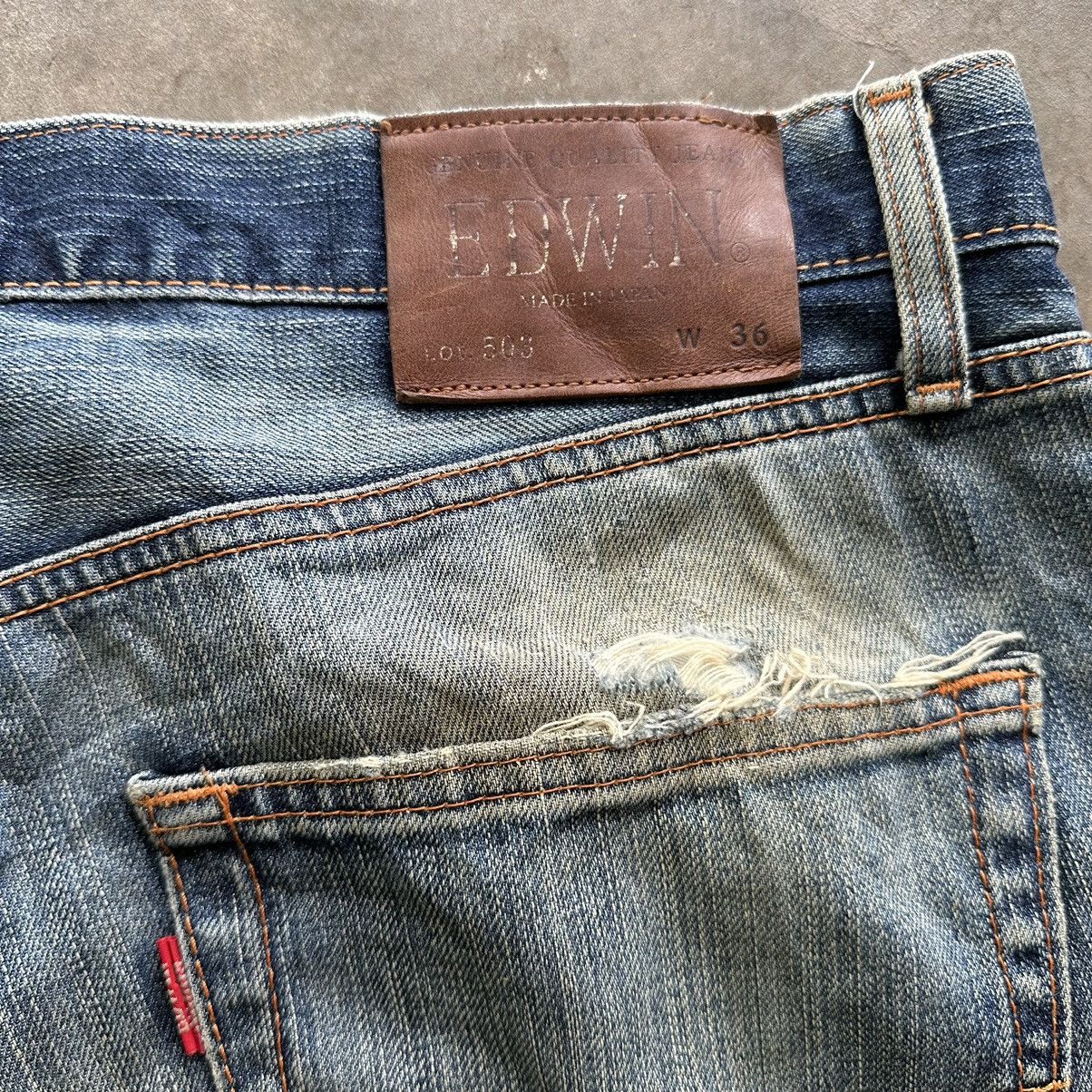 Japanese Brand Vintage Edwin Japanese Faded Rusty Denim Jean Pant W37 Size US 37 - 15 Thumbnail