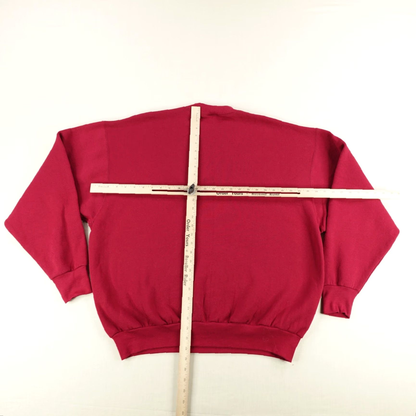 Fruit Of The Loom Vintage Burleigh Falls Ontario Sweatshirt Mens 2XL Red Crew Sweater Pullover 90s Size US XXL / EU 58 / 5 - 4 Thumbnail