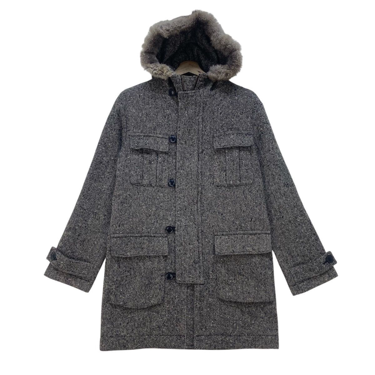 Japanese Brand Working@Manys Rabbit Fur Herringbone Wool Heavy Coat Size US S / EU 44-46 / 1 - 2 Thumbnail