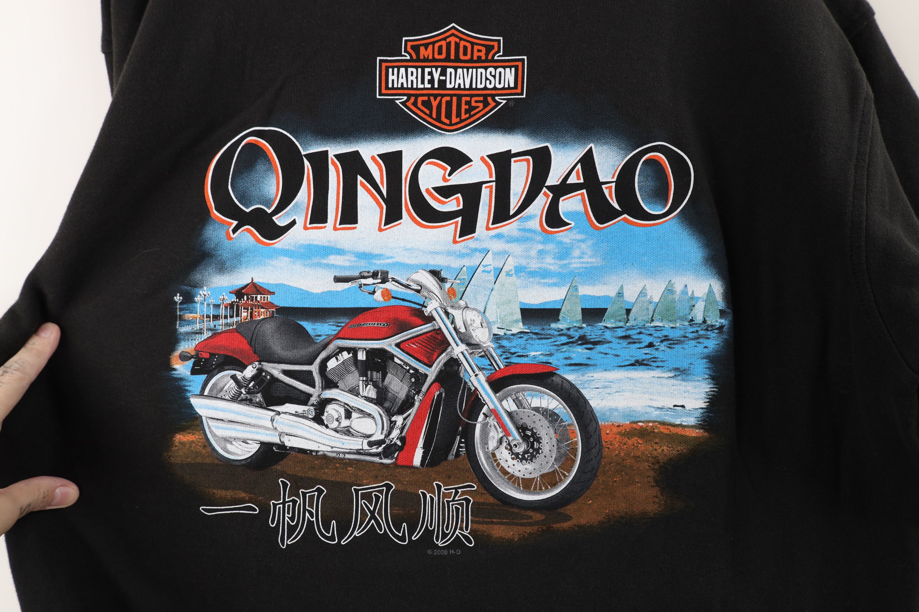 Harley Davidson Vintage Y2K 2008 Harley Davidson Spell Beijing China Polo Size US L / EU 52-54 / 3 - 10 Thumbnail