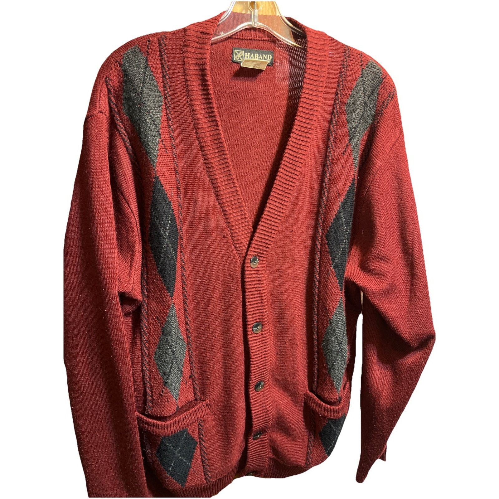 Haband Vintage Haband Cardigan Sweater Men's Large Red preppy 90s Size US L / EU 52-54 / 3 - 1 Thumbnail