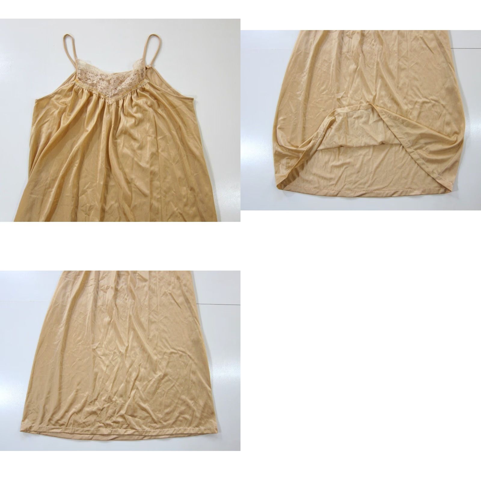 Vintage VINTAGE Montgomery Ward Peach Silky Satin Lace Spaghetti Strap Slip Dress Medium Size M / US 6-8 / IT 42-44 - 8 Thumbnail