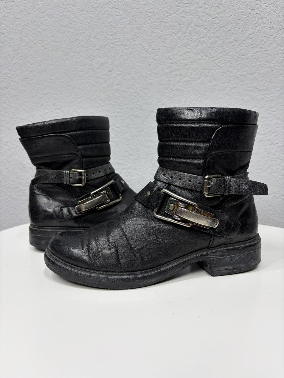 Vintage AS98 Buckle Biker Boots Rick Owens Style Airstep
