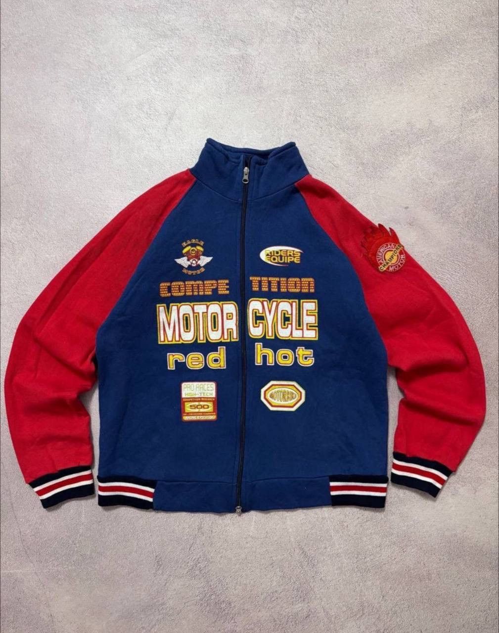 Vintage Vintage Racing Motorcycle red hot hoodie Distressed Size US M / EU 48-50 / 2 - 2 Thumbnail