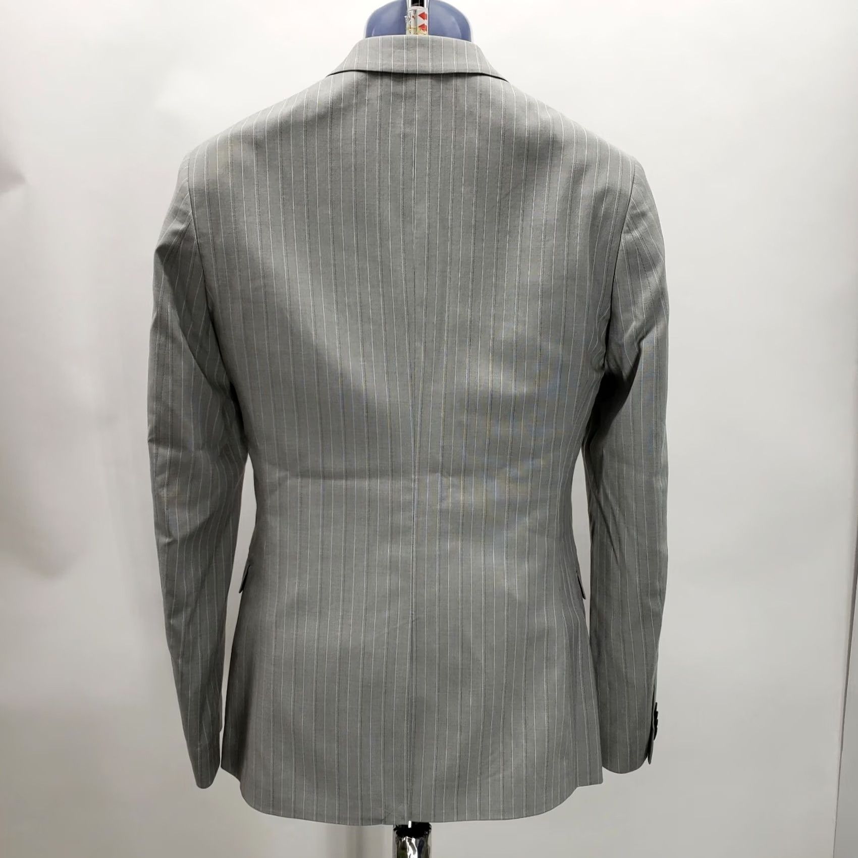 Topman Topman Grey Striped Blazer One Button Size 36R Regular Mens Jacket Blazer Coat Notch Lapel Slim Fit Vintage No Size 36R - 2 Thumbnail