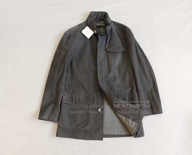 Hermes Hermes Dark Gray Sandpapered Leather Vintage Texture Hunti Size US M / EU 48-50 / 2 - 1 Thumbnail