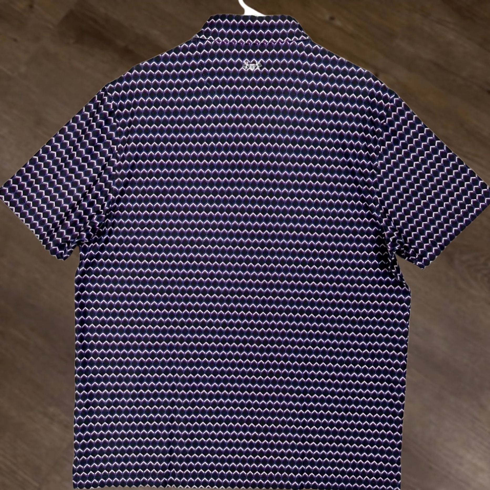 Vintage Hickey Freeman Golf Polo Shirt Adult Large Purple Geometric Rugby Casual Men NEW Size US L / EU 52-54 / 3 - 1 Thumbnail