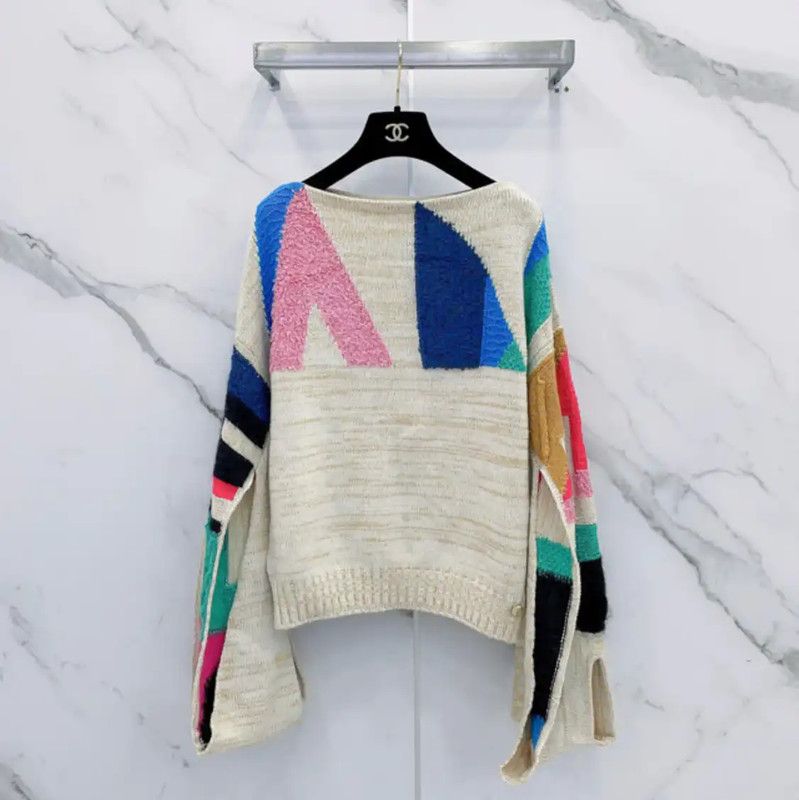 Chanel Chanel Multicolor Cotton Blend Long Sleeve Sweater 0089 Size S / US 4 / IT 40 - 1 Thumbnail