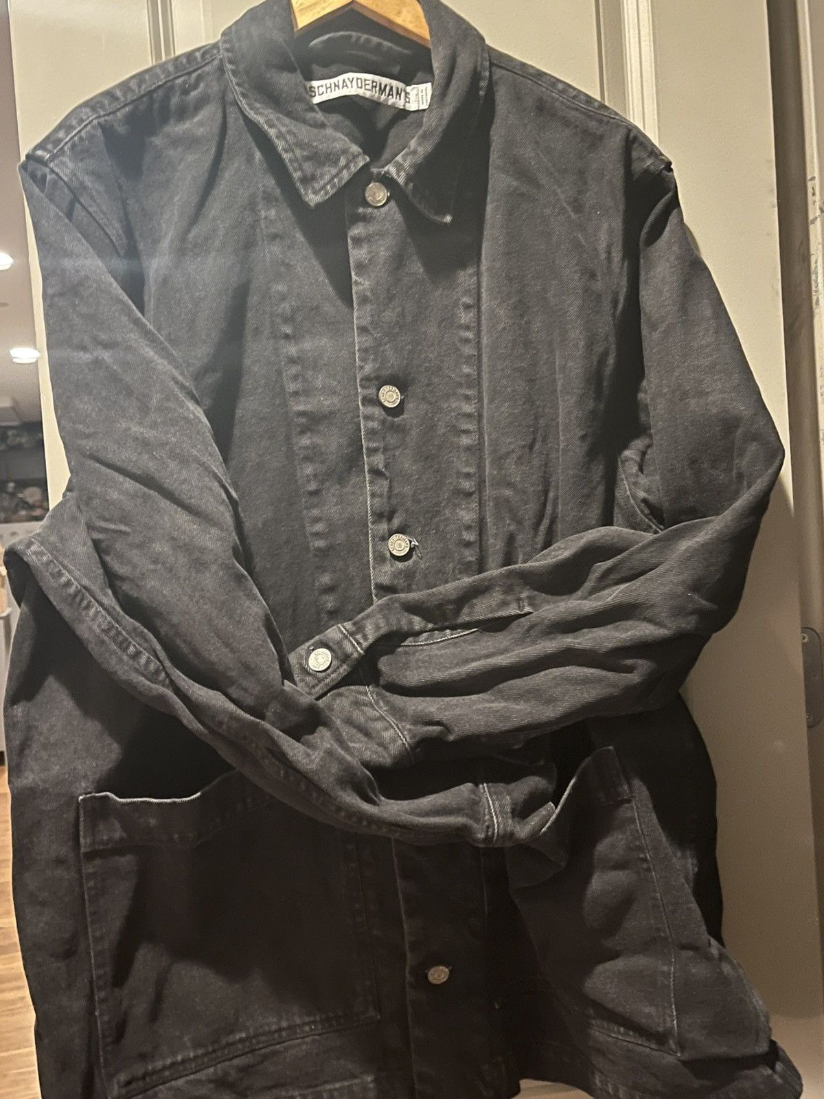 Schnaydermans Schnayderman's Black Army Denim Jacket Size US XXL / EU 58 / 5 - 4 Thumbnail