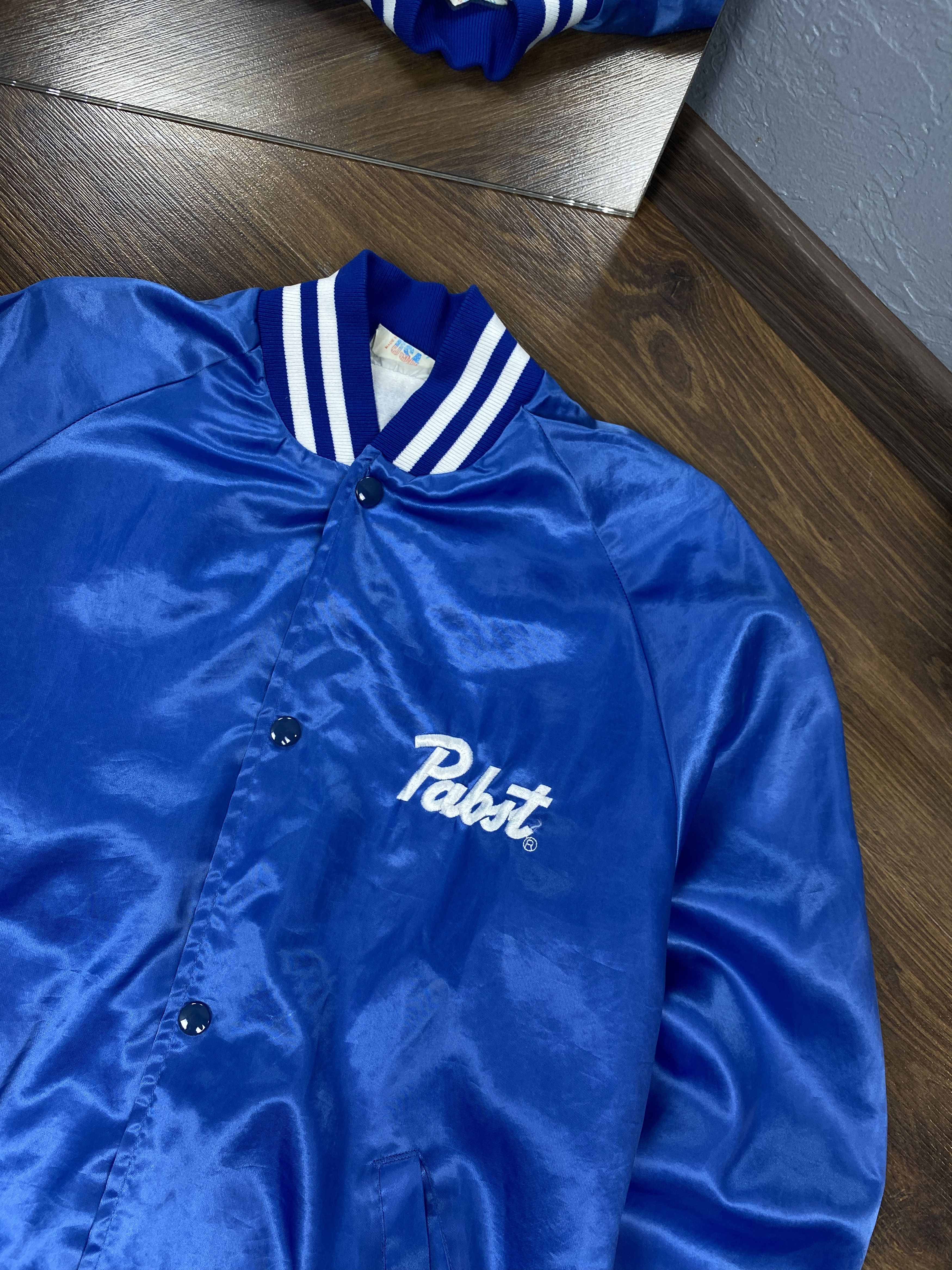 Vintage Vintage PABST USA nylon bomber varsity jacket Size US L / EU 52-54 / 3 - 2 Thumbnail