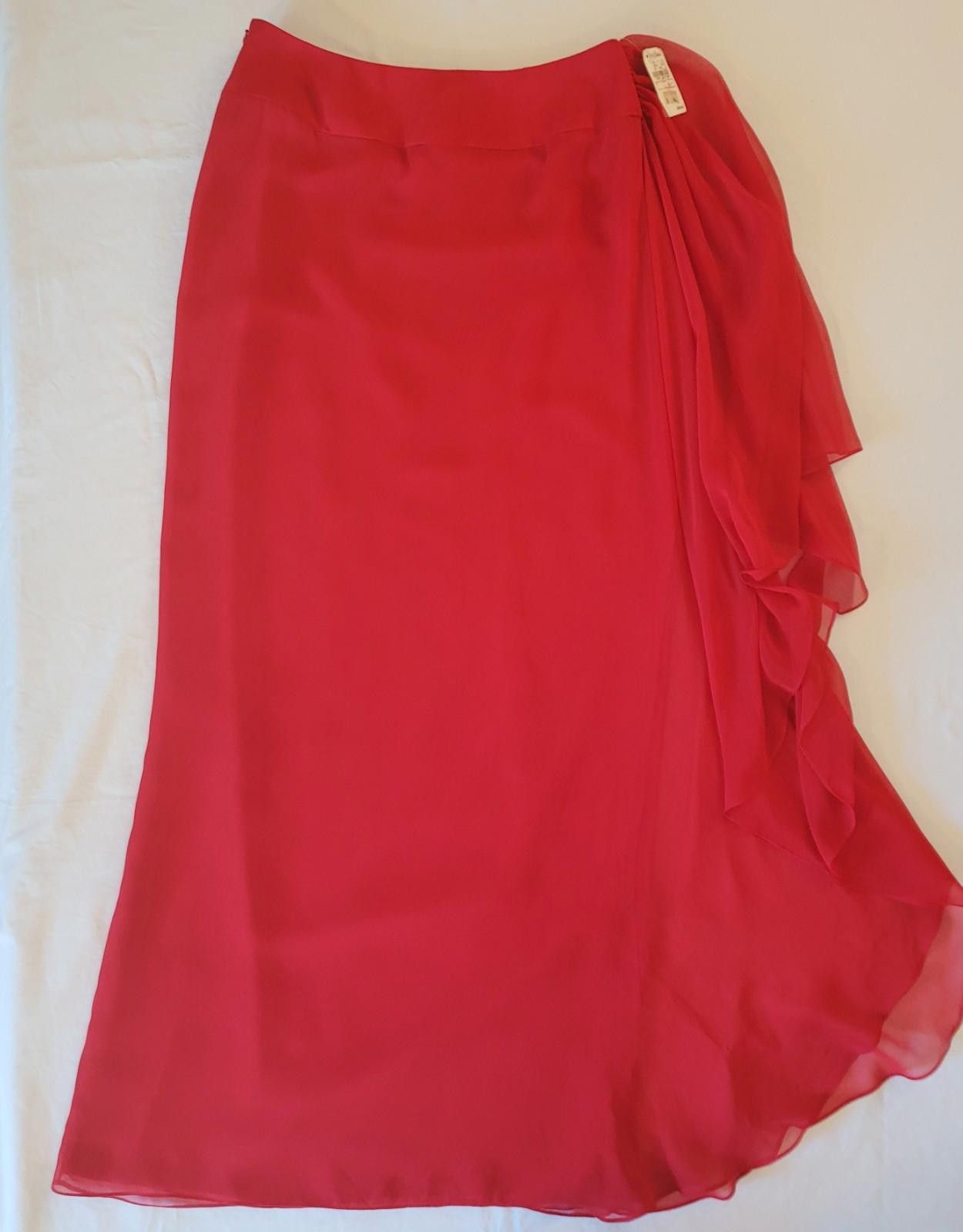 Designer NWT Victor Costa size 6 red dress skirt w/ thigh high slit Size 28" / US 6 / IT 42 - 2 Thumbnail