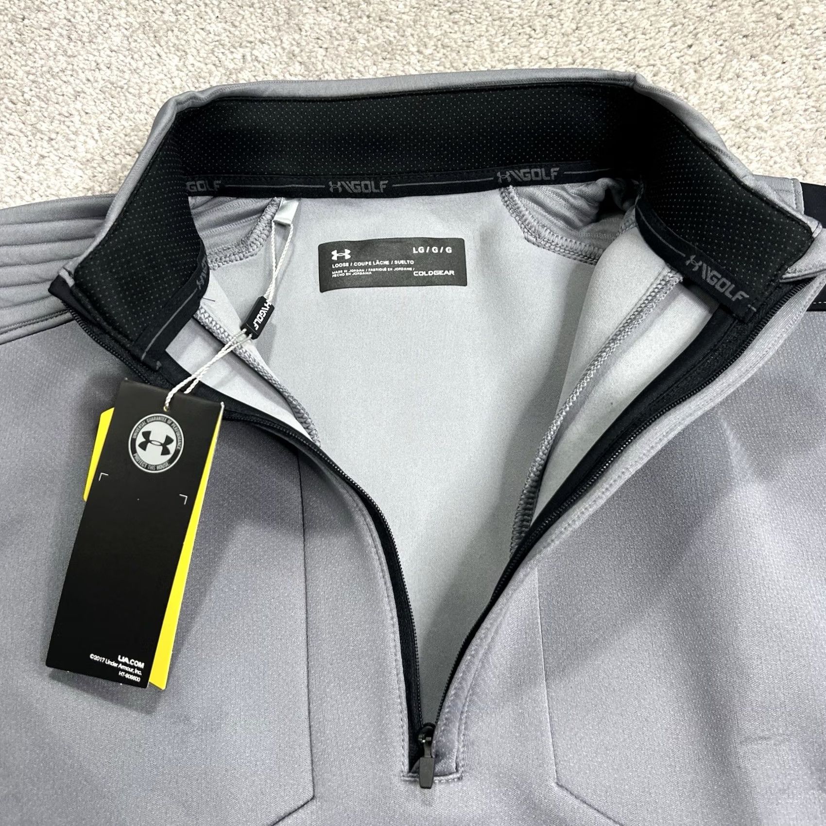 Under Armour Under Armour Jacket Mens L Gray 1/4 Zip Pullover Storm Golf Daytona Embroidered Size US L / EU 52-54 / 3 - 6 Thumbnail
