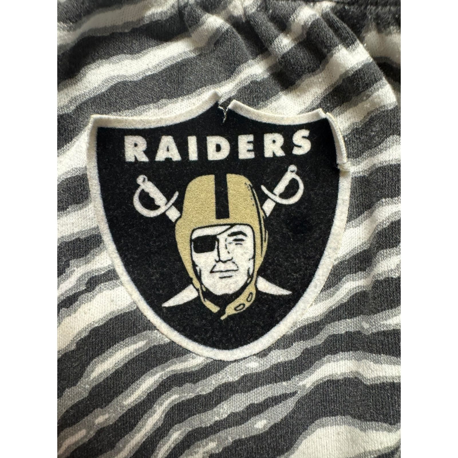Zubaz Zubaz - NFL Raiders Zebra Stripe Sweatpants USA Made Vintage Size US 35 - 4 Thumbnail