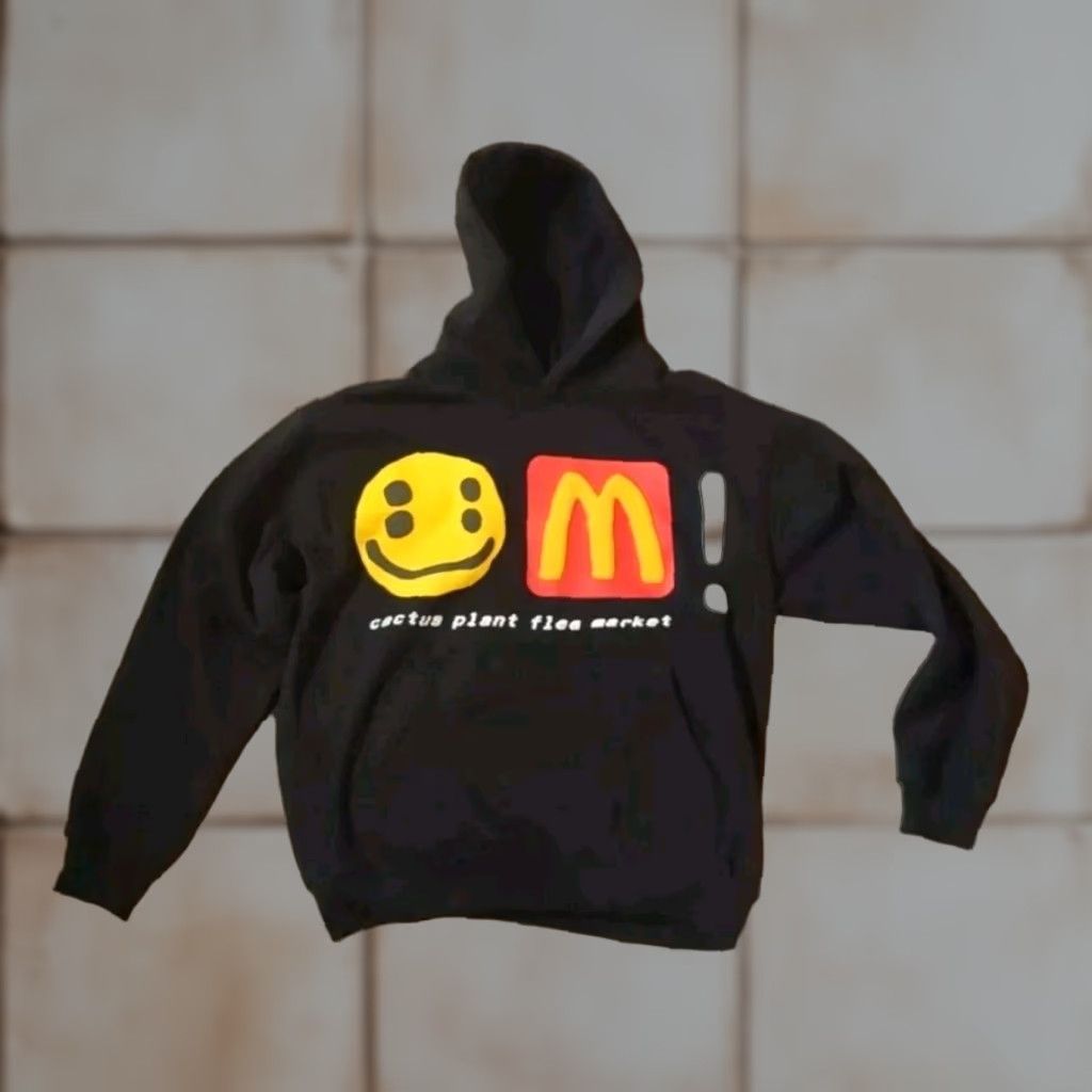 Cactus Plant Flea Market x Mcdonald's Hoodie Men Large Black NEW Sweatshir