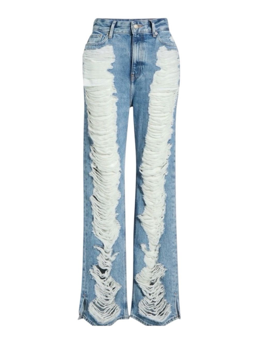 Good American Good American The Khloé Jean High Waist Straight Leg Distre Size 26" / US 2 / IT 38 - 3 Thumbnail