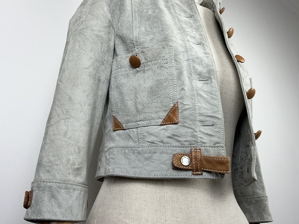 Armani × Vintage Armani Jeans Vintage Grey Leather Rare Streetwear Jacket Size S / US 4 / IT 40 - 6 Thumbnail