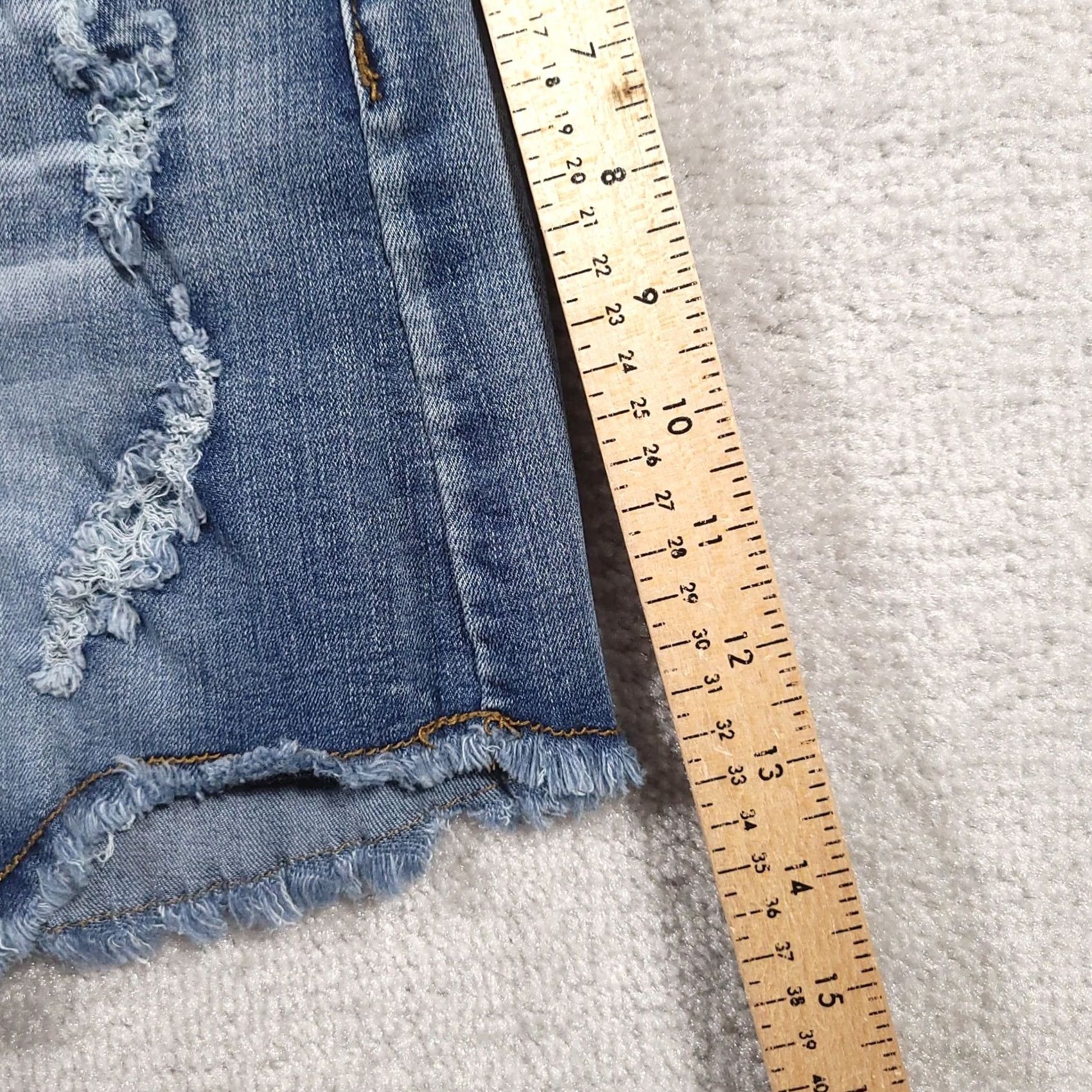 Denime Indigo Rein Denim Skirt Women's 3 Distressed Medium Stretch Mini Short 26" W Size 26" / US 2 / IT 38 - 7 Thumbnail