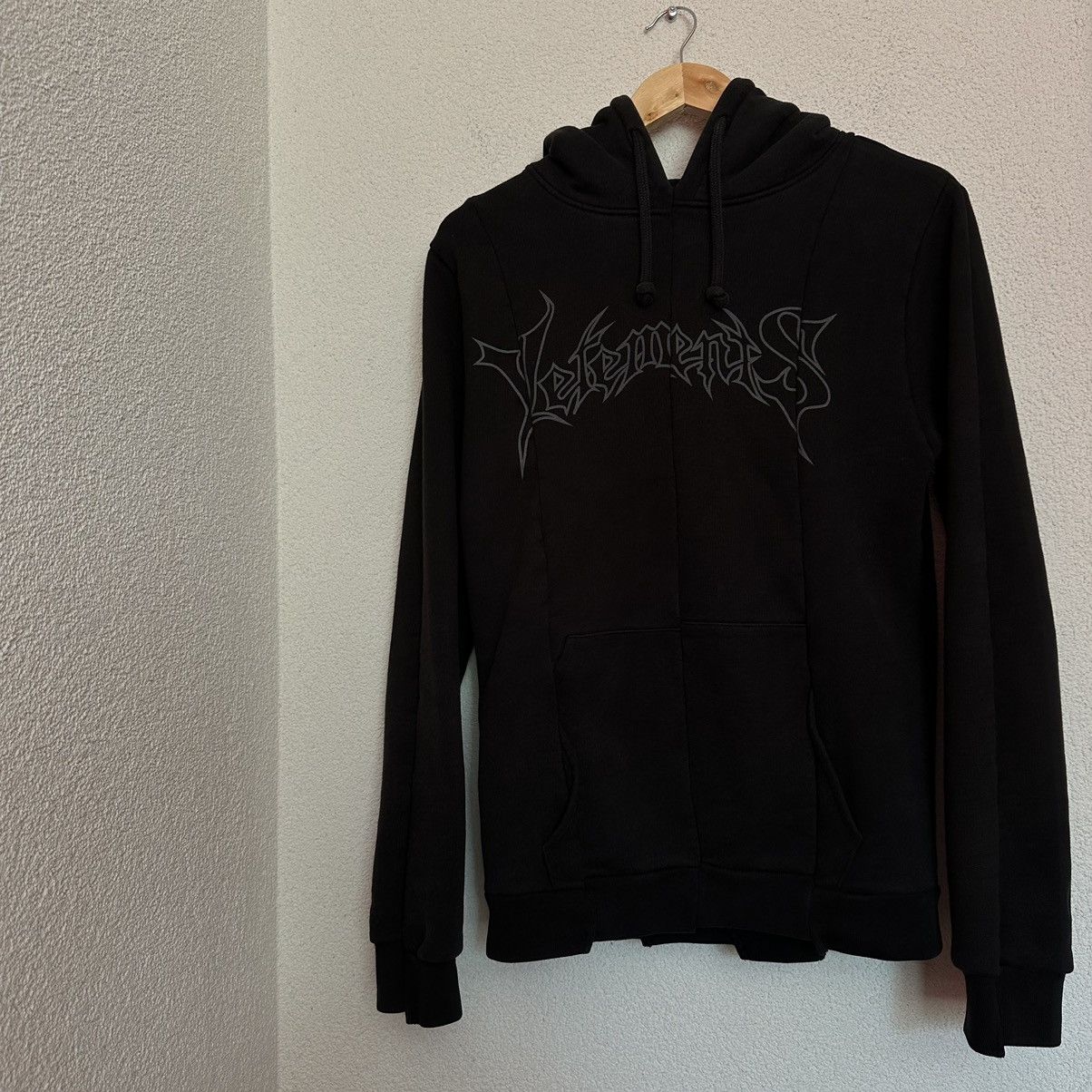 image of Vetements OG Metal Logo Reconstructed Hoodie F/w 16 in Black, Men's (Size Small)