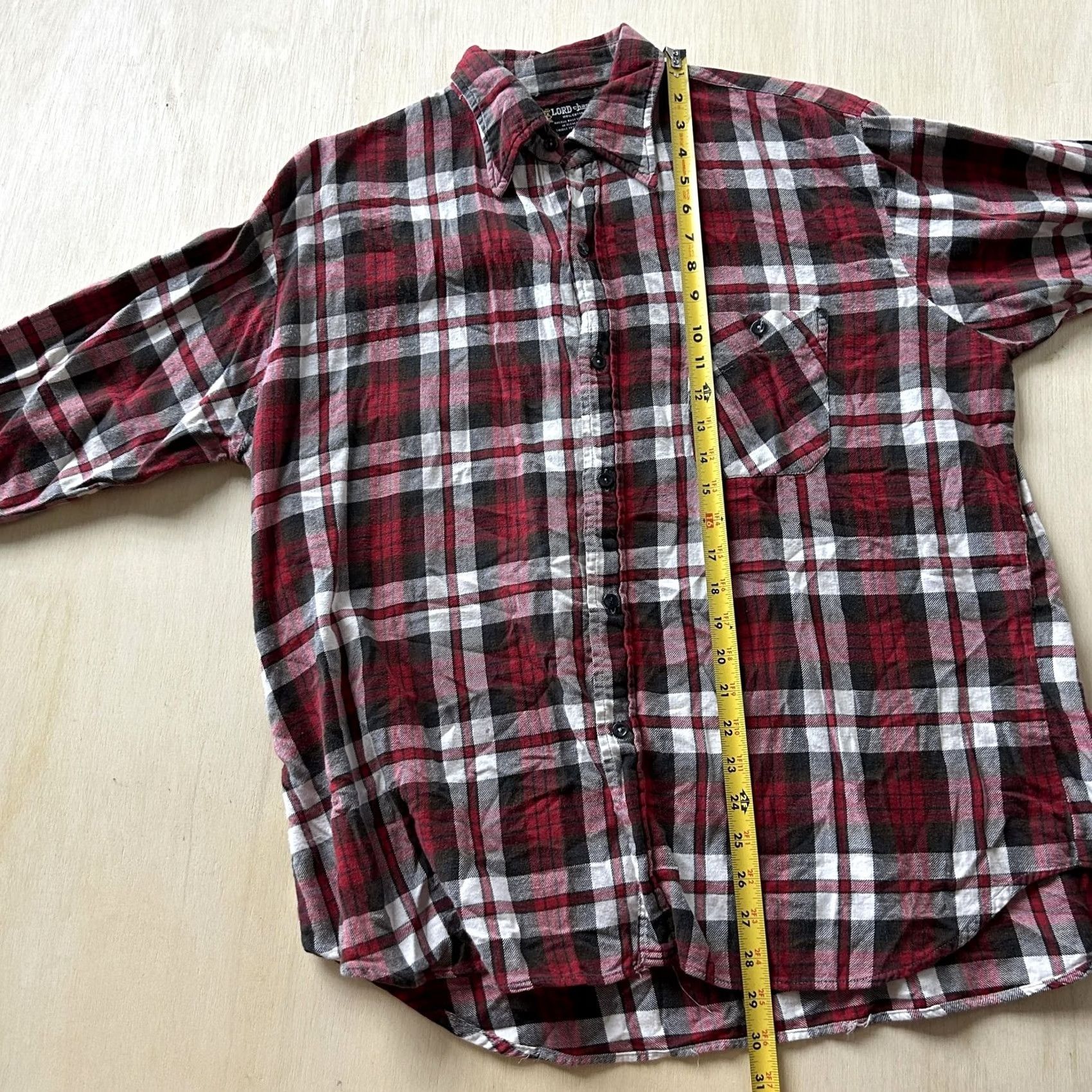 Vintage VINTAGE LORD Chase Flannel Shirt Mens Large Red Plaid Long Sleeve Button Up Size US L / EU 52-54 / 3 - 3 Thumbnail