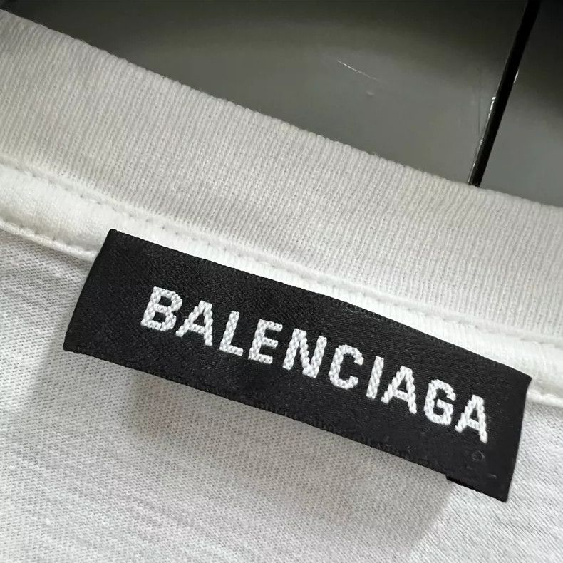 Balenciaga Balenciaga White Pattern Printed Short Sleeve Size US L / EU 52-54 / 3 - 3 Thumbnail