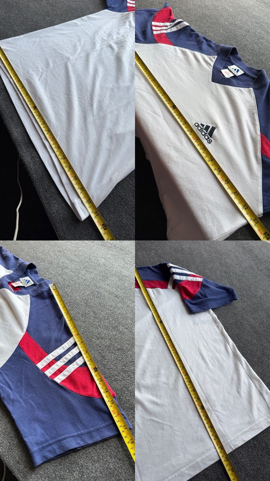 Adidas Retro Vintage Adidas V Neck T-Shirt 90s Stripes Logo Tee Size US M / EU 48-50 / 2 - 21 Thumbnail