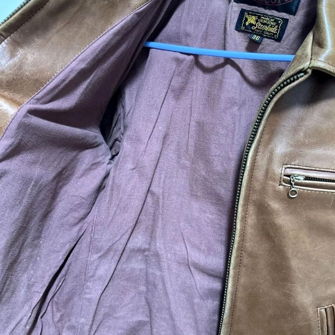 Vintage B-McCOY'S Jacket Leather Size 36 Brown Single Riders Mens 36 Regular TALON Zipper Vintage (if applicable) Size US XXS / EU 40 - 7 Thumbnail