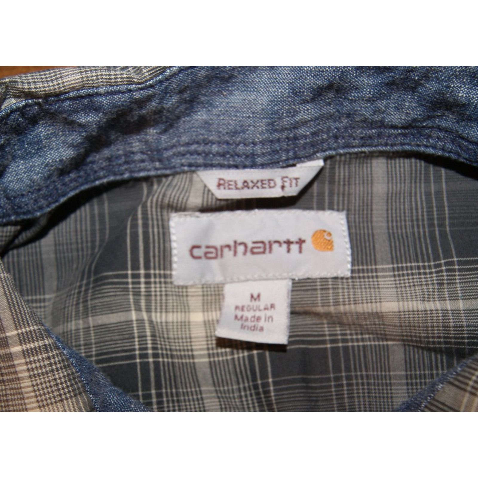 Carhartt Carhartt Western Plaid Shirt Pearl Snap Gray Mens Medium Size US M / EU 48-50 / 2 - 4 Thumbnail