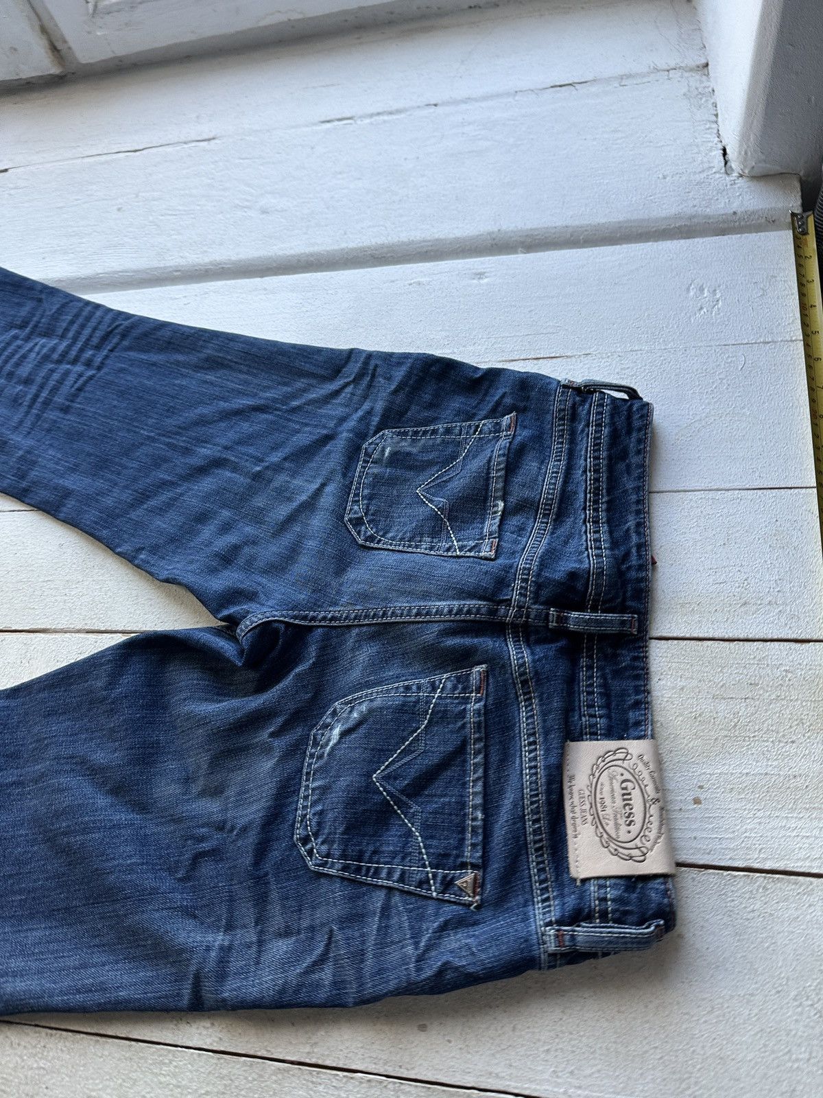 Guess FLARED 🚨00S GUESS WITH LOGO WOMEN BOOTCUT JEANS DARK BLUE Size 30" / US 8 / IT 44 - 10 Thumbnail
