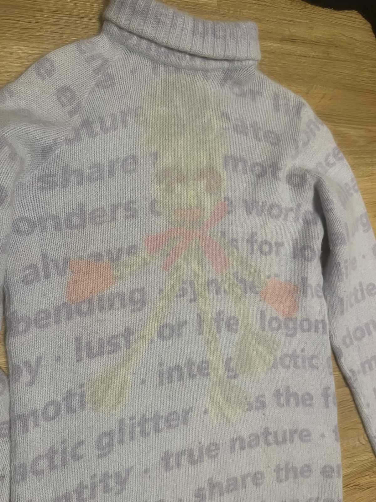 Walter Van Beirendonck AW 94 ? W&LT turtle neck poem knit sweater Size US M / EU 48-50 / 2 - 3 Thumbnail