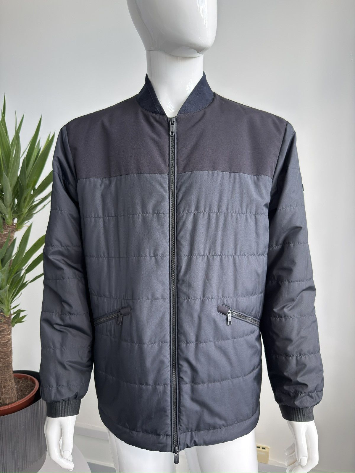 Ermenegildo Zegna ZEGNA Quilted Bomber Jacket Dark Navy Full Zip XL Size US XL / EU 56 / 4 - 4 Thumbnail