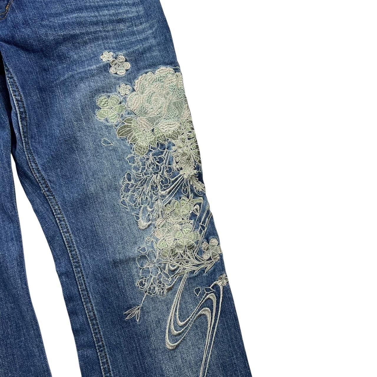 Karakuri Tamashii Women’s Karakuri Tamashii Embroidered Floral Jeans Waist 33 Size 33" - 2 Thumbnail