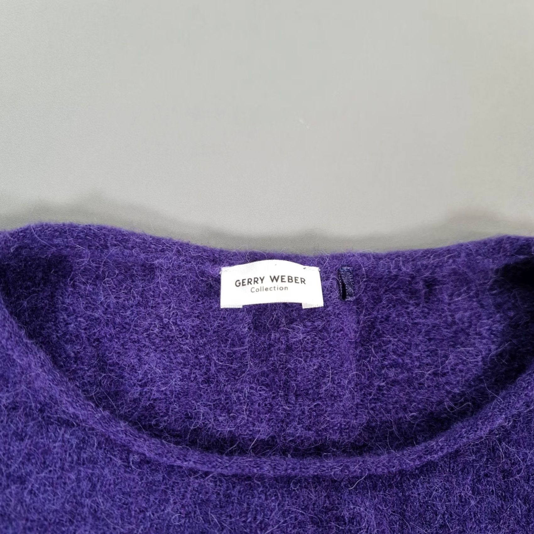 Gerry Weber Gerry Weber Jumper Purple 12 UK Angora Wool Knit Pullover Wool Angora Elastane Round Neck Long Sleeve Casual Winter 12 Womens Pullover Mens Girls Size XL / US 12-14 / IT 48-50 - 3 Thumbnail