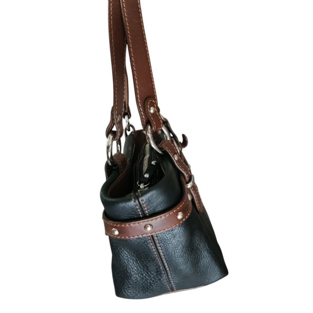Bosca Bosca Leather Handbag Black and Brown Purse Bag Size ONE SIZE - 3 Thumbnail