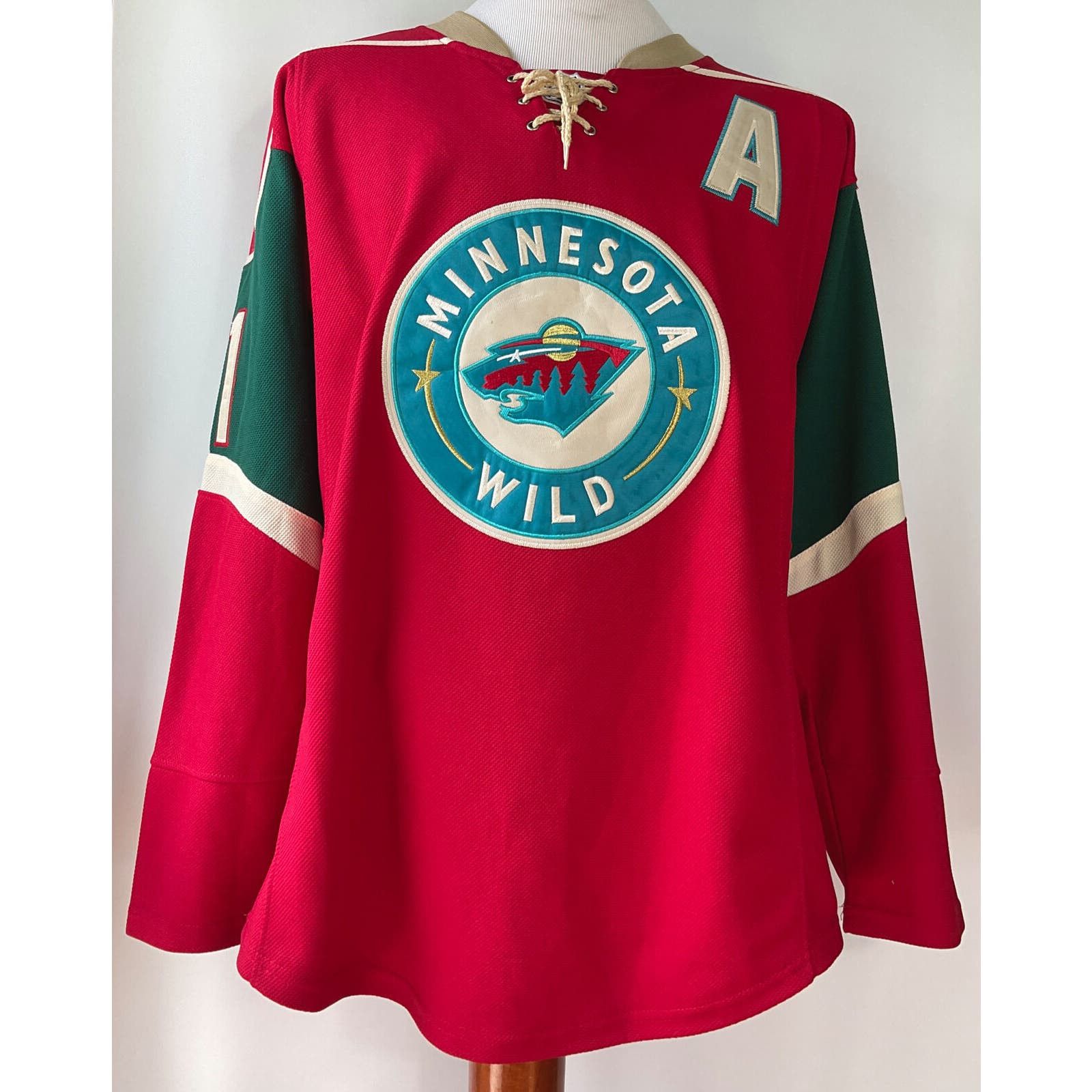 image of Reebok Minnesota Wild Zach Parise Jersey Size 48 in Red, Men's
