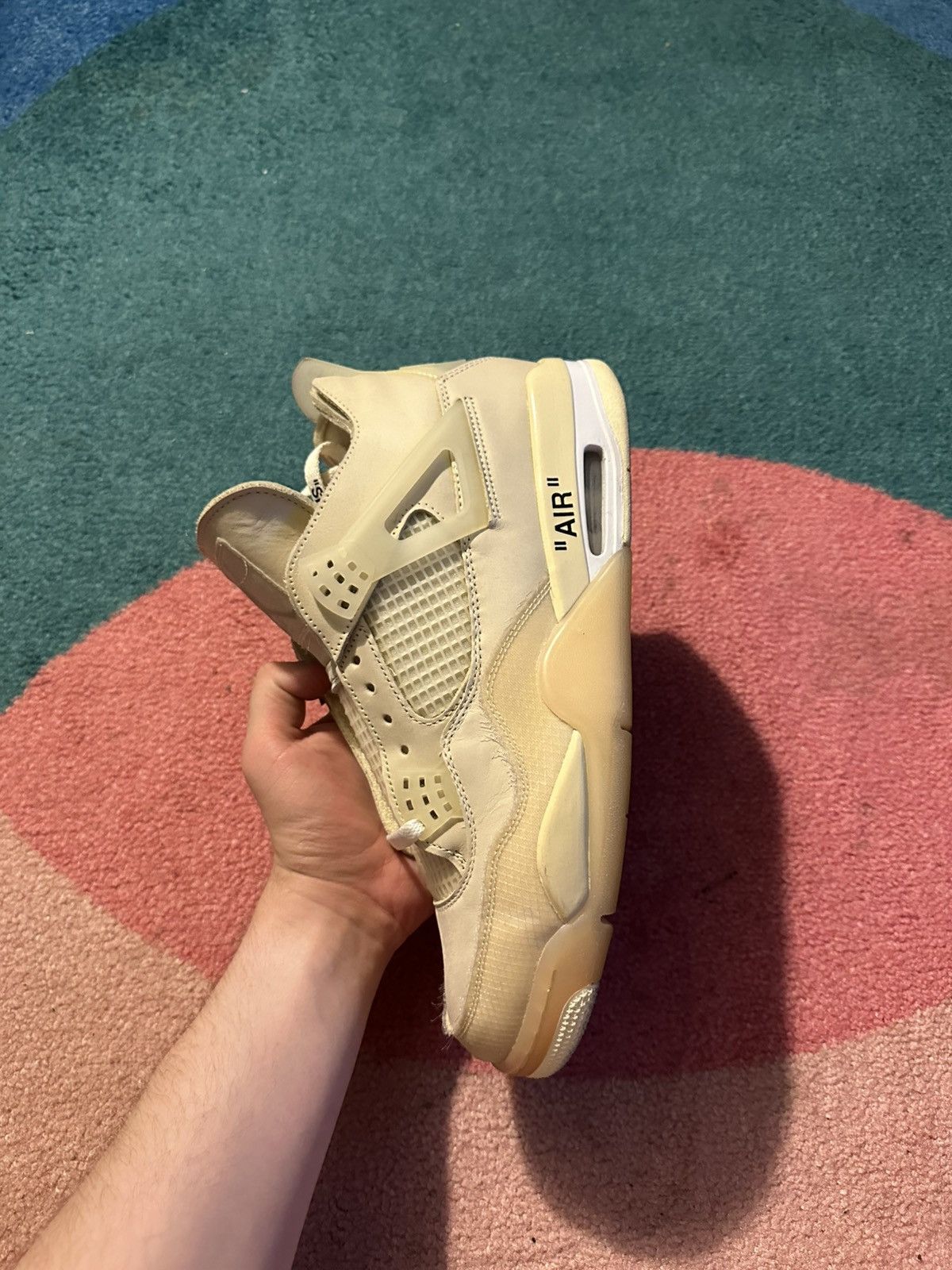Jordan Brand × Off-White Off White x Air Jordan 4 Retro SP Sail Womens Size US 11.5 / EU 44-45 - 11 Thumbnail