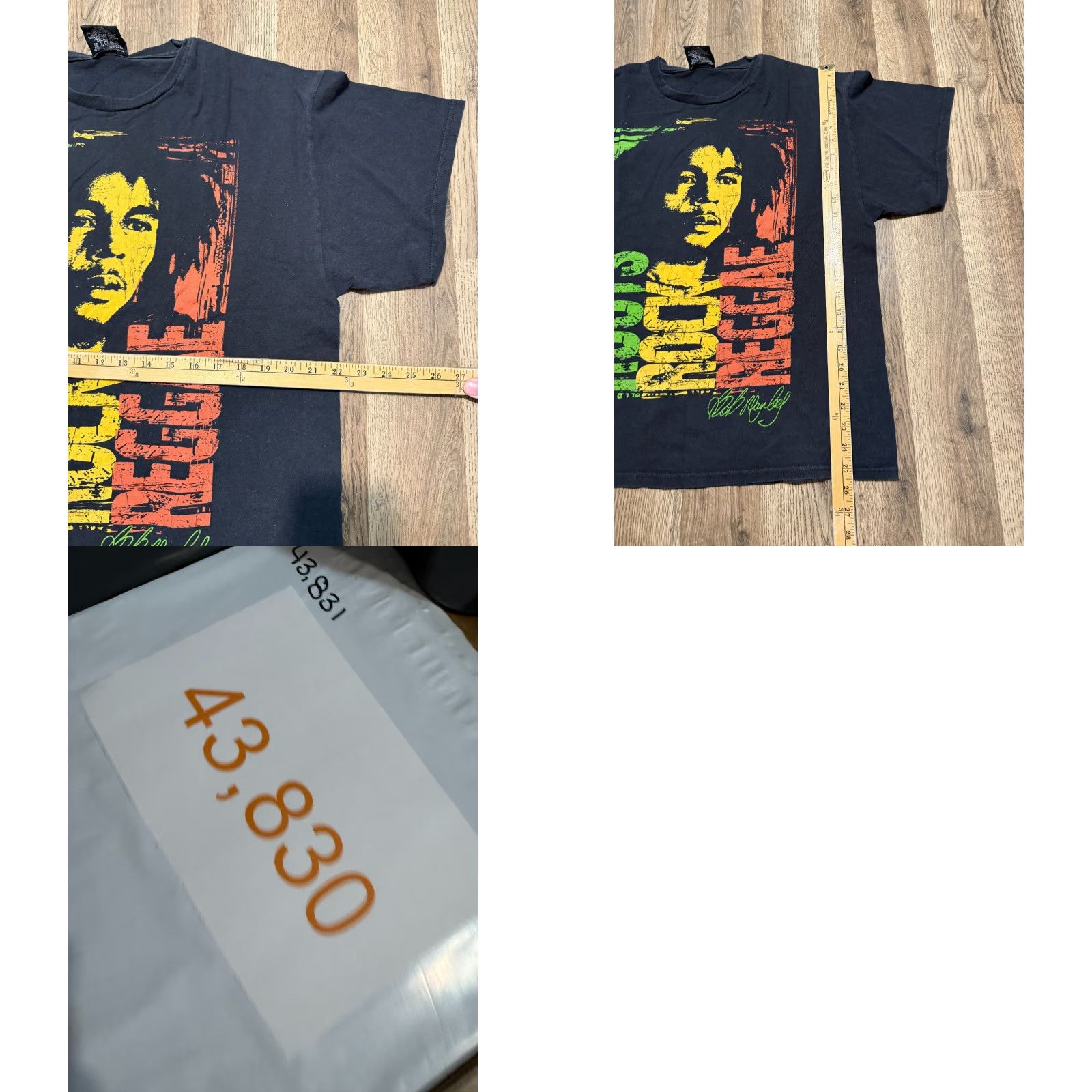Vintage Zion Rootswear Shirt Men's 1X Black Crew Neck Short Sleeve Bob Marley Print T-Shirt Size US XL / EU 56 / 4 - 8 Thumbnail