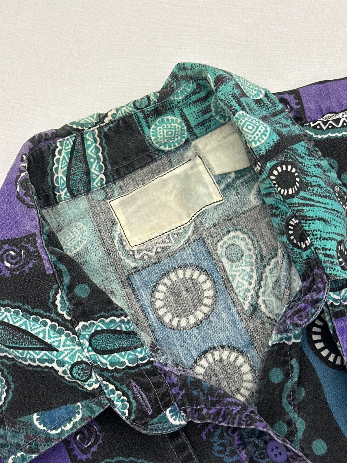 Other Vintage 80s Women’s Western Shirt Abstract Paisley Button Up Size XL / US 12-14 / IT 48-50 - 9 Thumbnail