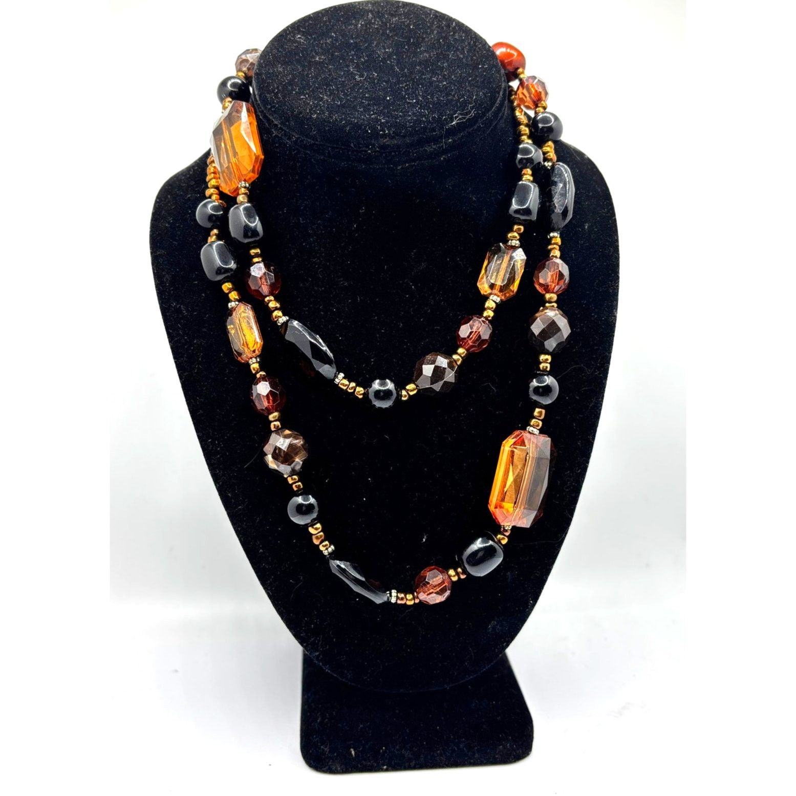 Liz Claiborne LIZ CLAIBORNE Women’s Faux Amber & Brown Stones Necklace 36” Size ONE SIZE - 1 Thumbnail