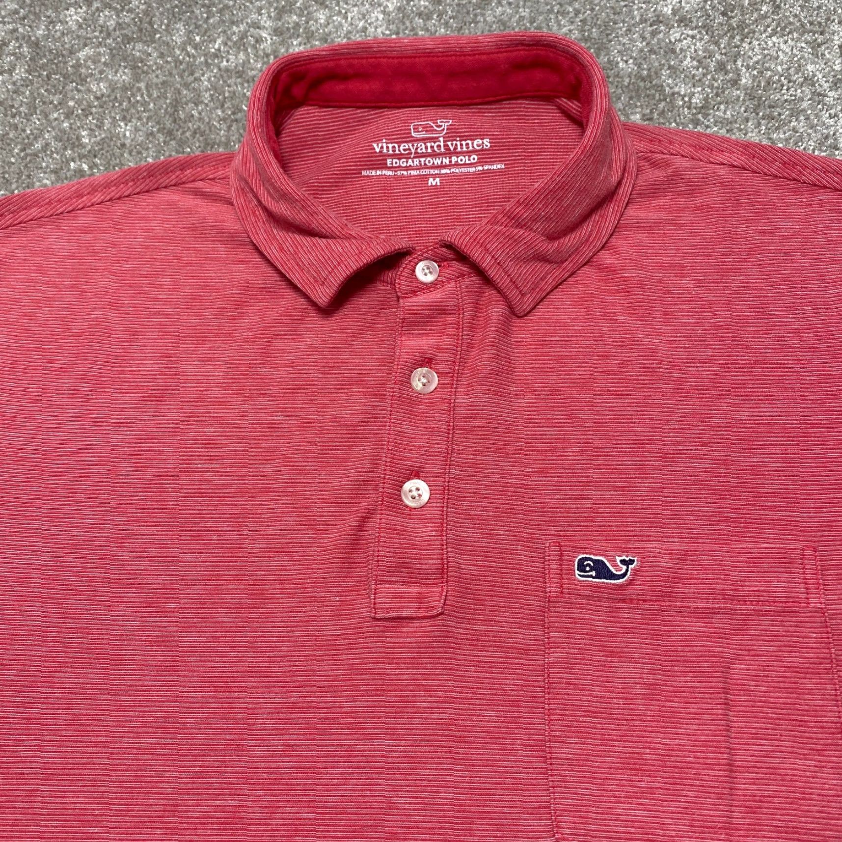 Vineyard Vines Vineyard Vines Edgartown Polo Shirt Mens M Peach Short Sleeve Pocket Whale Polo Size US M / EU 48-50 / 2 - 2 Thumbnail
