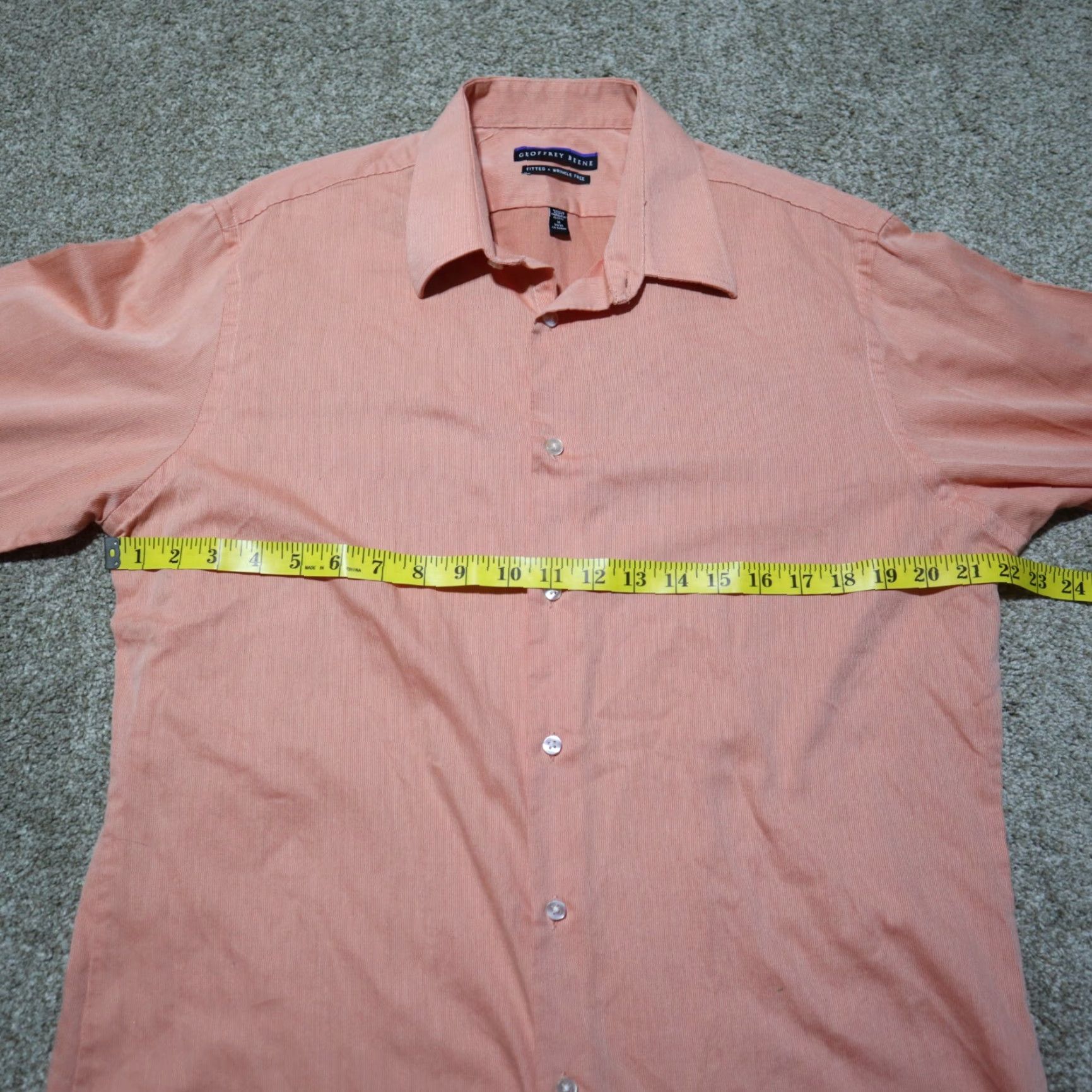 Geoffrey Beene Geoffrey Beene Shirt Mens 16 Salmon Pink Button-Down Long Sleeve Classic Fitted Cotton Blend Dress Shirt 2 Ply No Iron Size 16 34 / 35 Size US L / EU 52-54 / 3 - 5 Thumbnail
